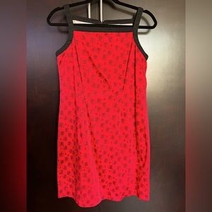 Amanda Smith Petite Red & Black Retro Vintage Dress Size S (P6-8) Stretch